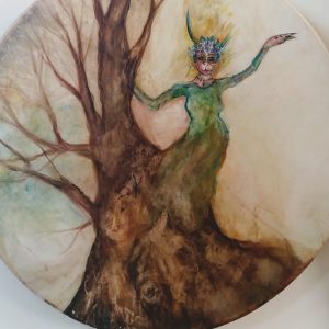 Tree Lady Art Drum